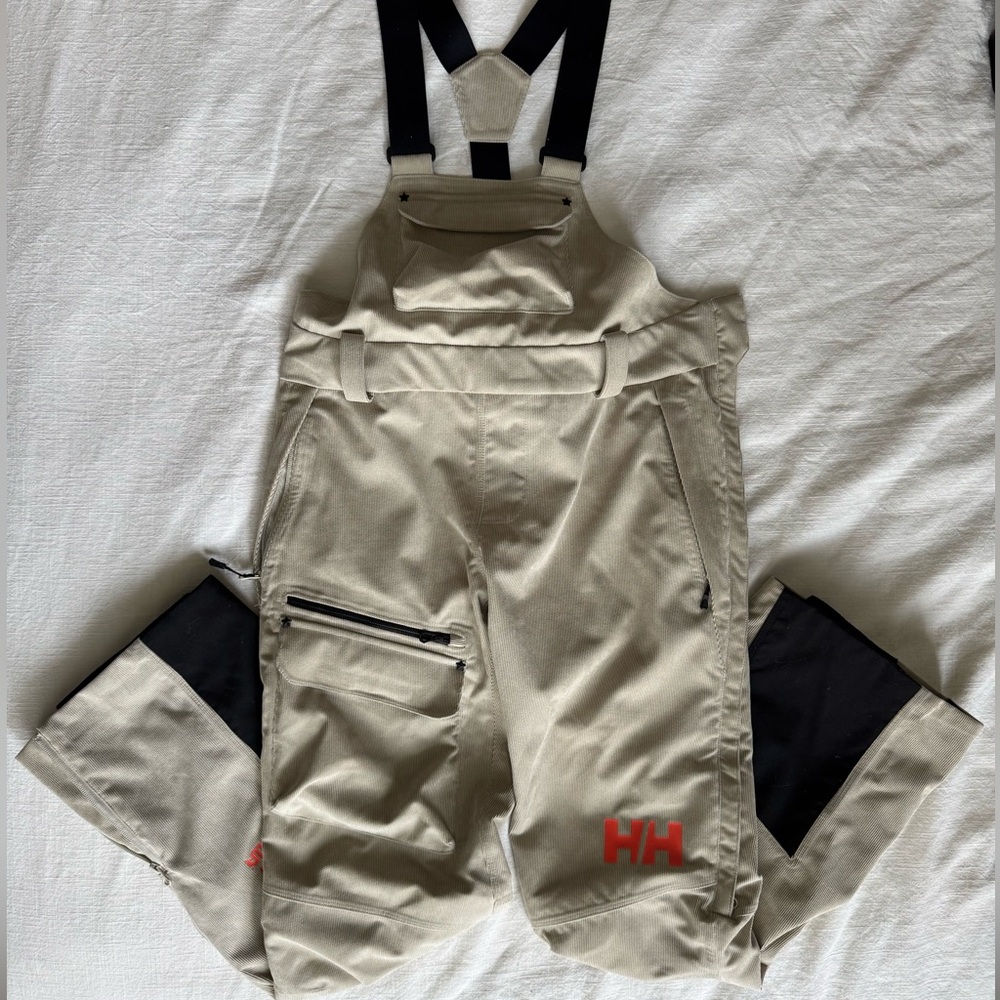 Helly Hansen women’s powder queen bib pant. Sold out tan courderoy.